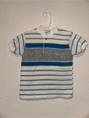 Vintage Healthtex Bicycle Motorcross Short-Sleeve Striped Polo Tee Size 5
